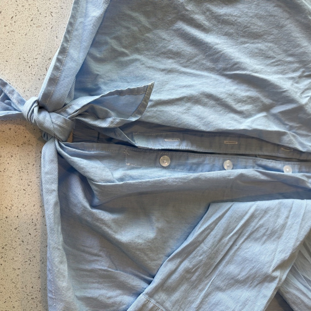 Long Sleeve Button Down Tie Front - image 2